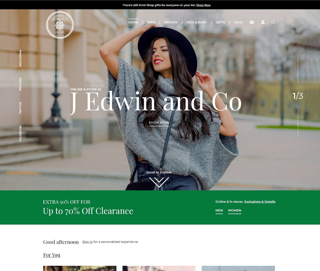 Edwin Murray Fashion Website Design